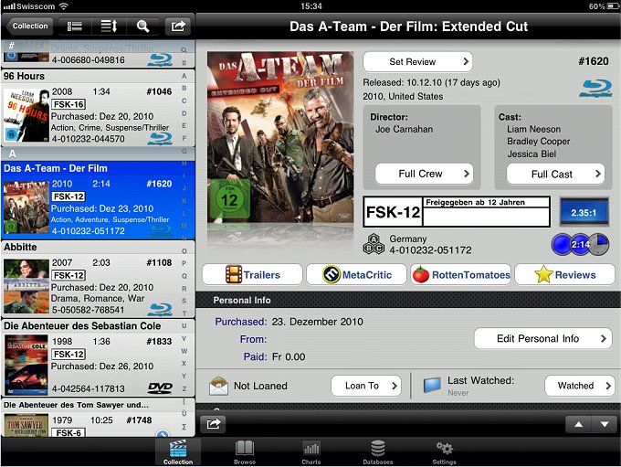 DVD Profiler auf iPad